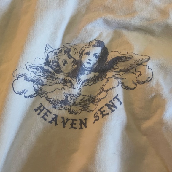 Brandy Melville white zip up heaven sent hoodie SOLD OUT - Picture 6 of 7